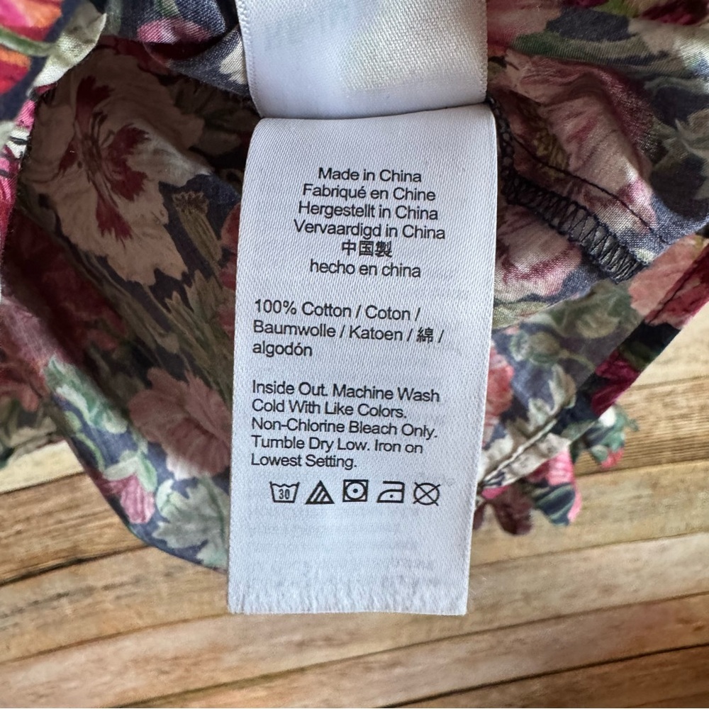 J. Crew Women's Scalloped Sleeve Top in Liberty Poppy Amelie Floral Blouse Sz S - Picture 6 of 10